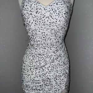Elegant White Sequin Dress